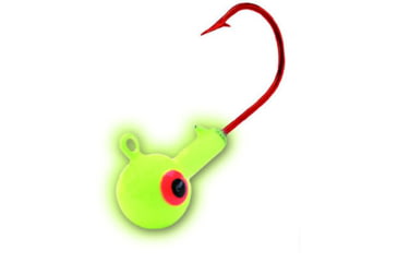 Image of Northland Super-Glo Jig 1/4 Oz, 2/0 Red Hook, 4/Cd Super-Glo Chartreuse, GB4-4-10