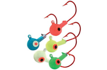 Image of Northland Super-Glo Jig 1/8 Oz, 1/0 Red Hook, 5/Cd Super-Glo Assort, GB3-99