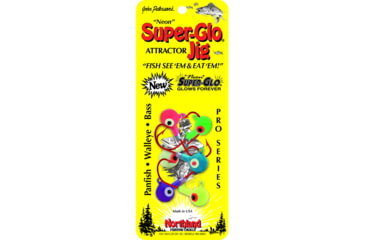 Image of Northland Super-Glo Jig 1/8 Oz, 1/0 Red Hook, 6/Cd Super-Glo Assorted, GB3-6-99