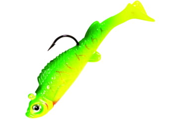 Image of Northland UV Mimic Minnow Swimbait, 1 1/2in, 1/32 oz Sz 4 Hook, Watermelon Tiger, Strip Card, MMUV1-6-1315