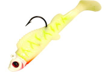 Image of Northland UV Mimic Minnow Swimbait, 1 1/2in, 1/32 oz, Sz 4 Hook, White Tiger, Strip Card, MMUV1-6-1