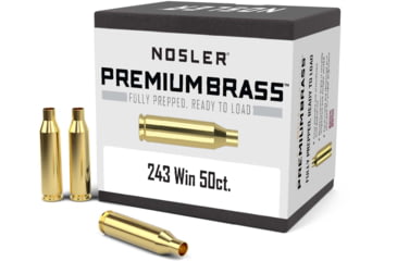 Image of Nosler 10105 Centerfire Rifle 243 Winchester Brass 50 Per Box
