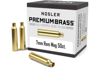 Image of Nosler 10185 Centerfire Rifle 7mm Rem Mag Brass 50 Per Box