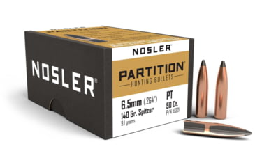 Image of Nosler 16321 Partition 6.5mm .264 140 GR Spitzer 50 Box