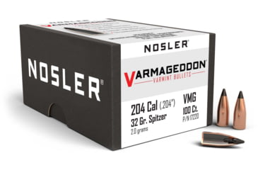 Image of Nosler 17220 Varmageddon 20 Caliber .204 32 GR Flat Base Tipped FBT 100 Box