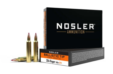 Image of Nosler 204 Ruger, Ballistic Tip , 40 grain, Brass Cased, 20 Rounds, 61021