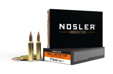 Image of Nosler .22 Nosler, Ballistic Tip , 55 grain, Brass Cased, 20 Rounds, 61030