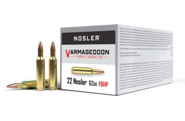 Image of Nosler .22 Nosler, Flat Base Hollow Point, 62 grain, Brass Cased, 50 Rounds, 65180