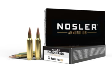 Image of Nosler .22 Nosler, Round Nose Flat , 70 grain, Brass Cased, 20 Rounds, 60124