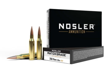 Image of Nosler .260 Remington, Round Nose Flat , 130 grain, Brass Cased, 20 Rounds, 60138