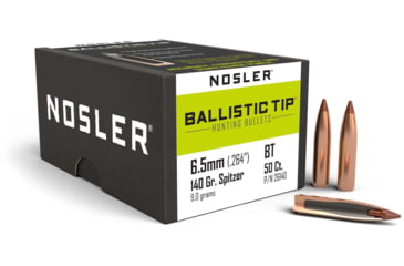 Image of Nosler 26140 Ballistic Tip Hunting 6.5mm .264 140 GR Spitzer Point 50 Box