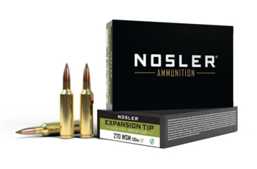 Image of Nosler .270 Winchester Short Magnum, E-Tip , 130 grain, Brass Cased, 20 Rounds, 40142