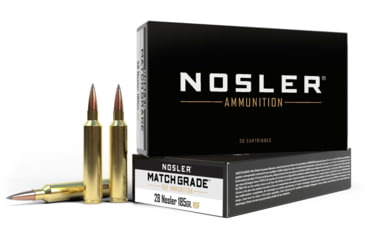 Image of Nosler RDF .28 Nosler 185 Grain Hollow Point Boat Tail Brass Cased Centerfire Rifle Ammo, 20 Rounds, 60141