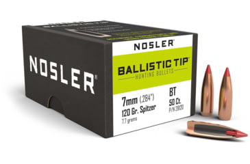Image of Nosler 28120 Ballistic Tip Hunting 7mm .284 120 GR Spitzer 50 Box
