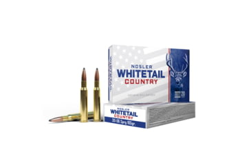 Image of Nosler Whitetail Country 30-06 Springfield 165 Grain Solid Base Brass Cased Rifle Ammo, 2900 FPS, 20 Rounds, 40125
