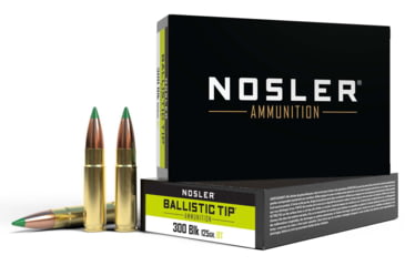 Image of Nosler .300 AAC Blackout, Ballistic Tip , 125 grain, Brass Cased, 20 Rounds, 61032