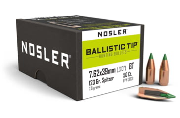 Image of Nosler 30131 Ballistic Tip Hunting 7.62X39 123 GR Spitzer Boat Tail 50 Box