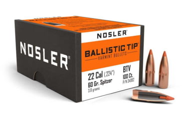 Image of Nosler 34992 Ballistic Tip Varmint 22 Caliber .224 60 GR Spitzer 100 Box