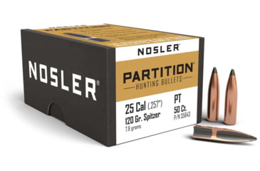 Image of Nosler 35643 Partition 25 Caliber .257 120 GR Spitzer 50 Box