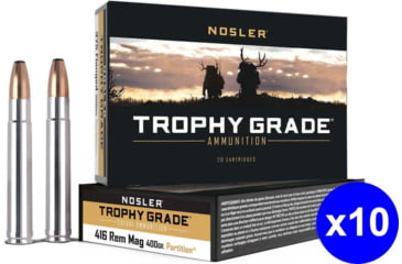 Image of Nosler .416 Remington Magnum, Partition , 400 grain, Nickle Plated Cased