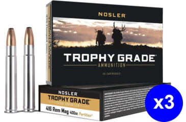 Image of Nosler .416 Remington Magnum, Partition , 400 grain, Nickle Plated Cased