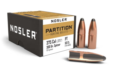 Image of Nosler 44845 Partition 375 Caliber .375 300 GR Spitzer 50 Box