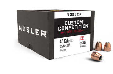 Image of Nosler 44847 Custom Competition 45 Caliber .451 185 GR Jacketed Hollow Point J
