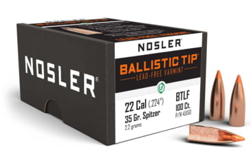 Image of Nosler 45150 Ballistic Tip Lead Free 22 Caliber .224 35 GR Ballistic Tip Lead-Fr
