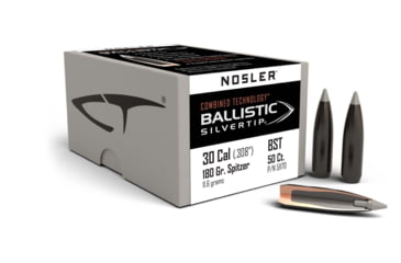 Image of Nosler 51170 Ballistic Silvertip 30 Caliber .308 180 GR Spitzer Point 50 Box