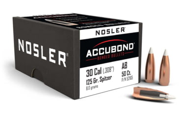Image of Nosler 52165 AccuBond 30 Caliber .308 125 GR Spitzer Point 50 Box