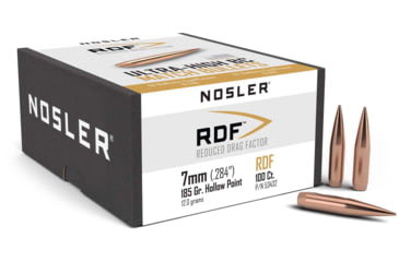 Image of Nosler 53432 RDF 7mm .284 185 GR Hollow Point Boat Tail HPBT 100 Box