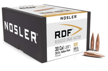Image of Nosler 53506 RDF 30 Caliber .308 210 GR Hollow Point Boat Tail HPBT 500 Box