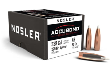 Image of Nosler 54357 AccuBond 338 Caliber .338 225 GR Spitzer Point 50 Box