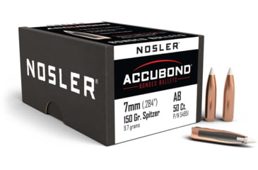Image of Nosler 54951 AccuBond 7mm .284 150 GR Spitzer Point 50 Box