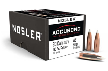 Image of Nosler 55602 AccuBond 30 Caliber .308 165 GR Spitzer Point 50 Box