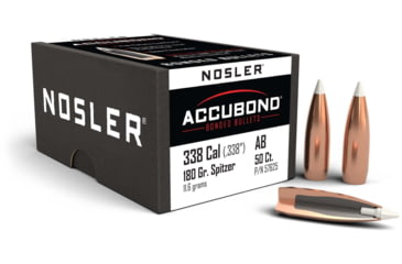 Image of Nosler 57625 AccuBond 338 Caliber .338 180 GR Spitzer Point 50 Box