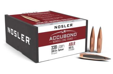 Image of Nosler .338 Caliber Rifle Bullets, 300 Grain, Spitzer Boat Tail, 100 Bullets, 58518