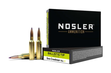 Image of Nosler 6mm Creedmoor 95 Grain Ballistic Tip Brass Cased Centerfire Rifle Ammo, 20 Rounds, 40052