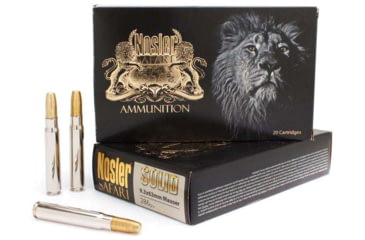 Image of Nosler 9.3x62mm Mauser, Solid , 286 grain, Nickle Plated Cased, 20 Rounds, 40604