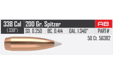 Image of Nosler AccuBond Rifle Bullet .338 Caliber 200gr, 50ct, 56382