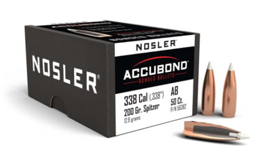 Image of Nosler AccuBond Rifle Bullet .338 Caliber 200gr, 50ct, 56382