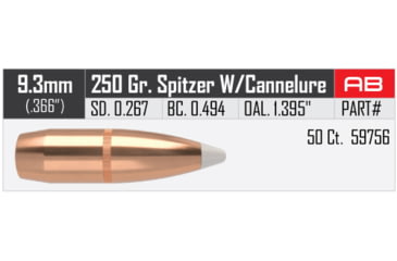 Image of Nosler AccuBond Rifle Bullet 9.3mm 250gr, 50ct, 59756