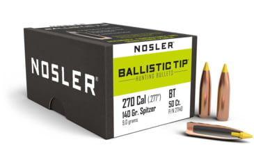 Image of Nosler Ballistic Tip Hunting Rifle Bullet .270 Caliber 140gr, 50ct, 27140