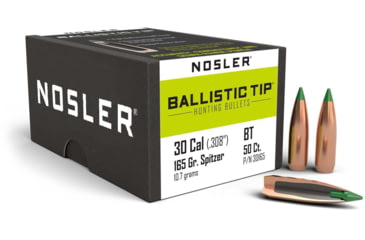 Image of Nosler Ballistic Tip Hunting Rifle Bullet .30 Caliber 165 Grains, 50 Bullets, 30165