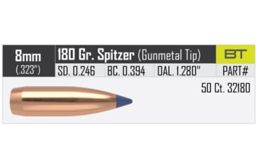 Image of Nosler Ballistic Tip Hunting Rifle Bullet 8mm 180gr, 50ct, 32180