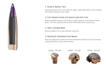 Image of Nosler Ballistic Tip Hunting Rifle Bullet 8mm 180gr, 50ct, 32180