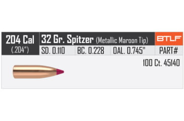 Image of Nosler Ballistic Tip Lead Free Varmint Rifle Bullet .20 Caliber 32gr, 100ct, 45140
