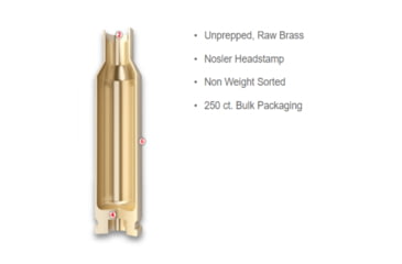 Image of Nosler Bulk Rifle Brass .22 Nosler, 250ct, 10068
