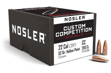 Image of Nosler Custom Competition Rifle Bullet .22 Caliber 52gr HPBT, 250ct, 53335