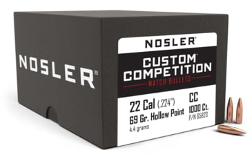 Image of Nosler Custom Competition Rifle Bullet .22 Caliber 69 Grain HPBT, 1000ct, 65823